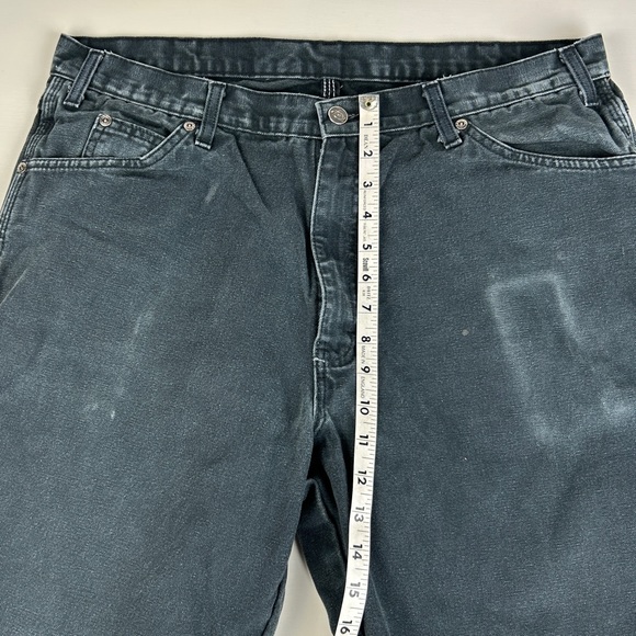 Dickies Duck Canvas Carpenter Workwear Pants 38 X 34 Work Dungaree Black - Picture 6 of 7